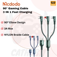 Mcdodo Firefox Series 3A Max 3 in 1 Elbow Charging Cable iP/Type-C/Micro CA 888