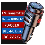 Bluetooth MP3 Player FM Transmitter PD Car Charger Multifunctional Wireless Audio Adapter Fast Charg