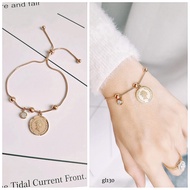 Premium stainless steel Elizabeth coin bracelet