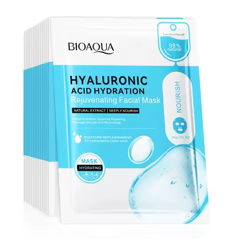 10pcs BIOAQUA Hyaluronic Acid Face Mask skincare Moisturizing Anti Acne Anti-wrinkle Facial Masks Fa