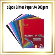 10pcs Glitter Paper Cardstock Glitter Board A4 300gsm