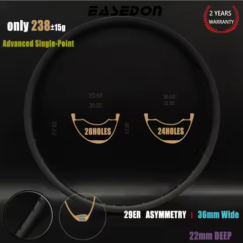 238g Ultra Light 22mm Deep 30/31mm Inner 36mm Wide MTB Mountain Bike Carbon Rim XCO XCM Asymmetry Bo
