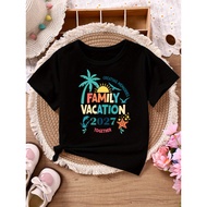 Family Vacation 2027 Creating Memories Together Printed T Shirt Girls/Boys Beach Vacation T-Shirt Fu