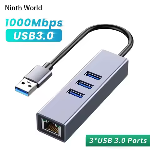 USB C HUB 1000Mbps 3 Ports USB 3.0 Type C HUB USB to Rj45 Gigabit Ethernet Adapter RTL8153 for MacBo