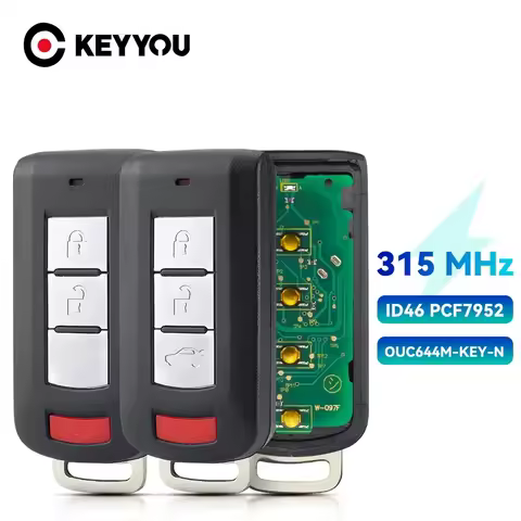 KEYYOU Keyless Go Smart Remote Key 3+1B 315Mhz ID46 PCF7952 for Mitsubishi Lancer Outlander 2008-201