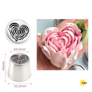 H&X Stainless Steel XL Heart Rose Russian Icing Tip Cake Decorating Nozzle Tool