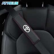 2Pcs Car Seat Belt Cover Shoulder Protection Leather Shoulder Cushion Protector Safety Belts Shoulder Protect For Toyota Vios ncp93 Wish Hilux Yaris Rush Corolla Cross Avanza Innova Veloz Fortuner Alphard Altis Camry bZ4X RAV4 Harrier