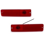 Side Light Square Shape 2pcs Red Lens For Jeep Cj5 Cj6 Cj7 Cj8 4x4 Year 1945 1950 1960 1970 1975