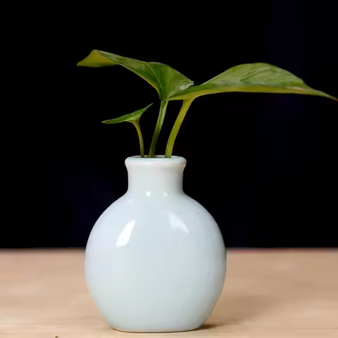 Mini Vase Ornament 7.5x6cm Ceramic Small Vase Dining Room Living Room Bathroom Desktop Decoration Va