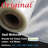 Plastik UV Vatan ECERAN per Meter Panjang Dengan Lebar 4 Meter 14 Persen 200 Mikron Mengandung 5 Add