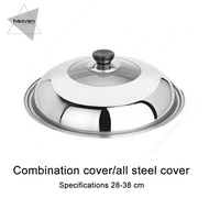 Stainless Steel Combined Tripod Wok Cover Prevents Oil Splashes Durable Material