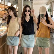 GaMin-0766 Korean Style V-Neck Knitted Vest (LF029)