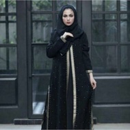 Exclusive Abaya Dubai Style Couple Ibu &amp; Anak Hitam Cantik Murah Taris