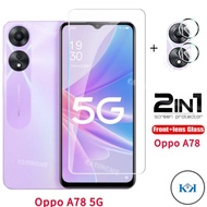 KK Oppo A78 5G Flim 2 in 1 Full Cover Tempered Glass For Oppo A78 A58 A57 OppoA78 A 78 5G 4G 5G Full