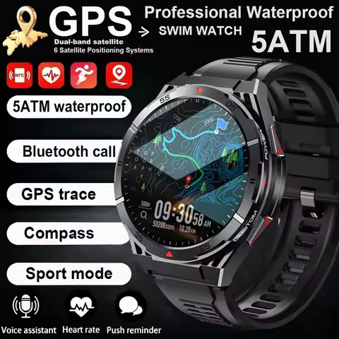 New GPS Smartwatch Men 466*466 AMOLED 150+Sport Mode Compass BT Call Health Monito IP69 Waterproof S