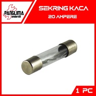 Large Glass Fuse Tube Fuse - 20 Ampere Glass Fuse - 20A - 20 A