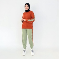 Bundling Hemat 2 Pcs Set Sporty Wear Lezahrasnature Baju Celana Olahraga Wanita Muslim Dan Pria Nyer