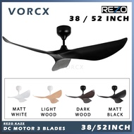 REZO KAZE 38 / 52 INCH 3 BLADE CEILING FAN DC MOTOR 5 YEARS WARRANTY