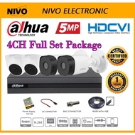 DAHUA 5MP 4-CHANNEL FULL COMPLETE SET Full HD CCTV 4CH DVR + Camera + HARD DISK + Power Supply Packa
