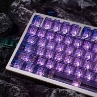 Keycap Only】 Keycap คริสตัลสีม่วงใส156 Keycaps เชอร์รี่โปรไฟล์พีซีวัสดุการถ่ายโอนการพิมพ์สำหรับสวิตช