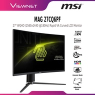 MSI 27" MAG 27CQ6PF WQHD (2560x1440 @180Hz) VA LCD CURVED GAMING MONITOR (0.5MS, INPUT: HDMI+ DP, VE