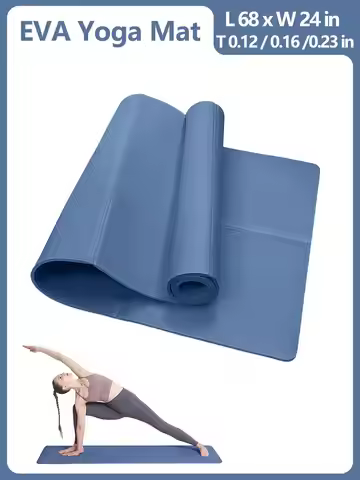 Dark Blue Foldable Yoga Mat Eco Friendly EVA Folding Travel Fitness Exercise Mat 3/4/6mm Thicknesses