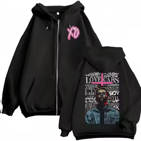 The Weeknd XO After Hours Album Jacket Sweatshirt Men Women Fashion Hip Hop Zipper Hoodies High Qual