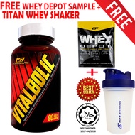 Vitalbolic Muscle Booster 90 Tablets + FREE Whey Depot Sachet + Titan Whey Shaker vs Meso X vs Medit