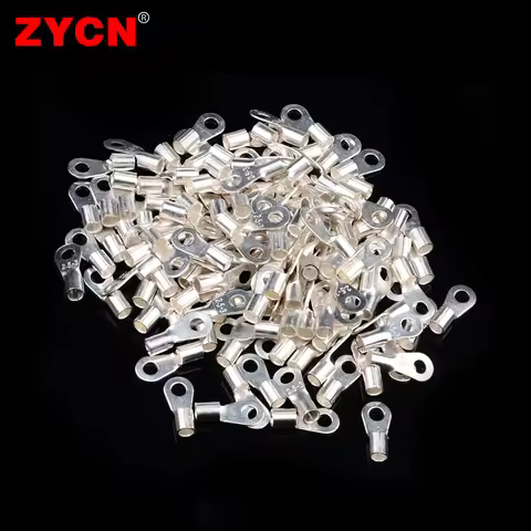100PCS Cable Wire Connector Crimp OT2.5-3 2.5-6 4-5 Non-Insulated Ring O-Type Tin-Plated Brass Termi