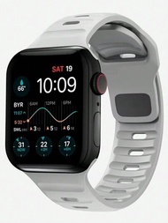 1入男女灰色運動方扣矽膠手錶帶，適用於 Apple Watch Band 42mm 38mm 40mm 41mm 45mm 49mm 44mm 可調節手鐲手環，適用於 Series Ultra SE 8 7 6 5 4 3 2 1，智慧手錶帶，蘋果手錶帶手錶帶，蘋果手錶帶配件
