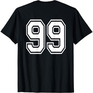 Number 99 T-Shirt Sports Player Number Back Of Shirt Only