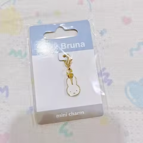 Kawaii Miffy Rabbit & Boris Bear Cartoon Keychain Set Cute Personalized Creative Metal Small Keychai