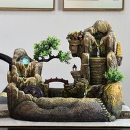 Chinese-Style Rockery Water Fountain Circulating Landscape Decoration Feng Shui Wheel Living Room Office Desktop Landscape Decoration