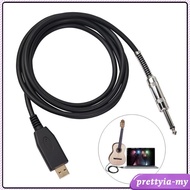 [PrettyiaMY] USB Guitar Interface Cable USB Male to 6.35mm 1/4 "TS Mono Electric Guitar