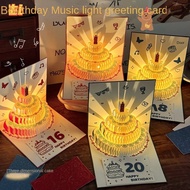 free card at number3D Light Music Birthday Card Cake Creative Greeting Card HappyBirthday Party Gift