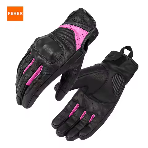 FEHER Summer Motorcycle Gloves Woman 100% Genuine Leather Ventilated & Breathable Wear-resistant Ant