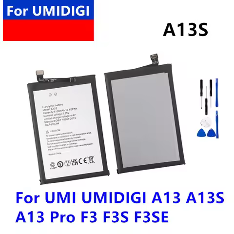 New A13S 5150mAh Phone Battery For UMI Umidigi A13 A13S / A13 Pro F3 F3S F3SE Phone Battery + Free T