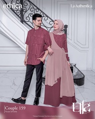 Ethica Couple 158 Rose Smoke Pasangan Couple Gamis Koko