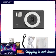 Seashorehouse 1080P Digital Camera 48MP Video 2.8 Inch IPS Screen Auto Focus 16X Zoom with LED Ring 