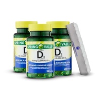 Spring Valley, Vitamin D3 2000IU, 50 mcg 200 Count Softgels Vitamin D3 Supplement + 7 Day Pill Organ