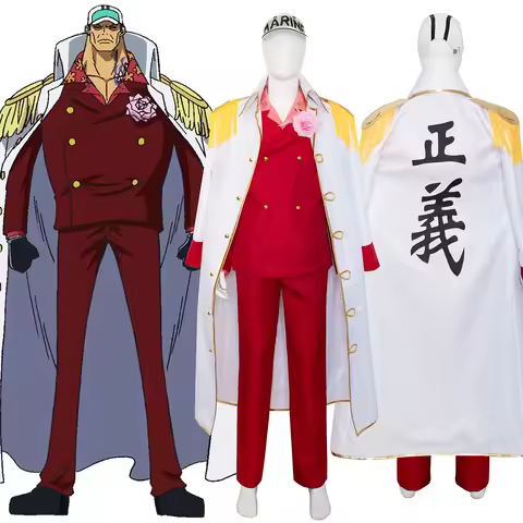IN STOCK Marines Admiral Sakazuki Akainu Cosplay Costume Anime Anime Pre-timeskip White Uniform Red