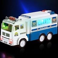 Electric Police Car Toy for Kids, LED Police Truck Car Toys for Boys 3-5 with Sounds &amp; Lights &amp; Universal Wheel, Great Brithday Police Cars for Kids Ages 4-8