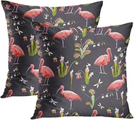 Mmjkl Set of 2 Famous Design Polyester Watercolor Scarlet Ibis Venus Fly Trap And Sarracenia Carnivorous Plant 50x50 cm Durable Soft Slip For All Scenarios Non Fading Bedroom Living