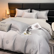 Luxury Wedding Bedding 1200TC Satin Jacquard 4IN1 Bedsheet Set Soft Quilt Cover Pillow Case Bedsheet King Queen Single -05