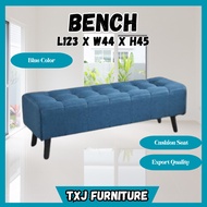 TXJ – 2ft & 4ft Fabric Cushion Long Stool Bench Chair Grey & Blue Fabric Bench Open Stool Kerusi Ben