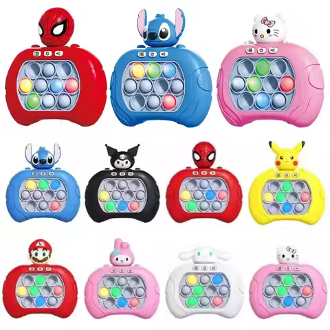 New 9 styles Quick Push Push Game Pop Up Fidget Bubble Electronic Pop it Pro Game Light AntiStress T