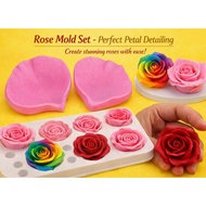 Rose flower veiner fondant silicone mould set 1604A