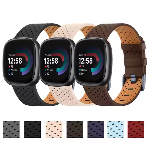 100% Leather Strap For Fitbit Versa 3/Versa 4 Band Bracelet Watchband For Fitbit Versa 3/Versa 4/Sen