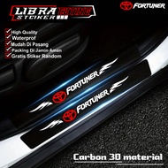 TOYOTA Waterproof 3D Carbon Sill Plate Sticker FortunerTOYOTA, Fortuner car footrest protector 9Pecs