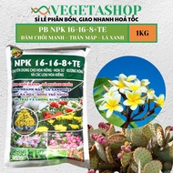 Phân bón NPK 16-16-8+TE Cây Cuốc Vàng (1kg) chuyên cho Hoa Hồng Hoa Sứ Xương Rồng viên chậm tan